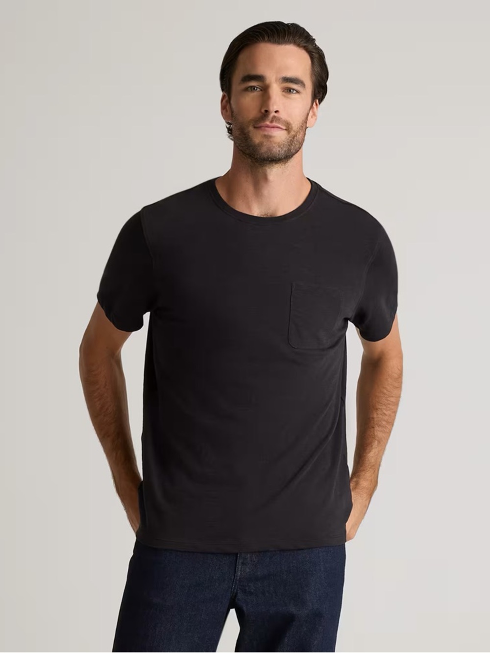 Quince 100% Organic Cotton Slub Pocket Tee Black M NWT IN PACKAGE